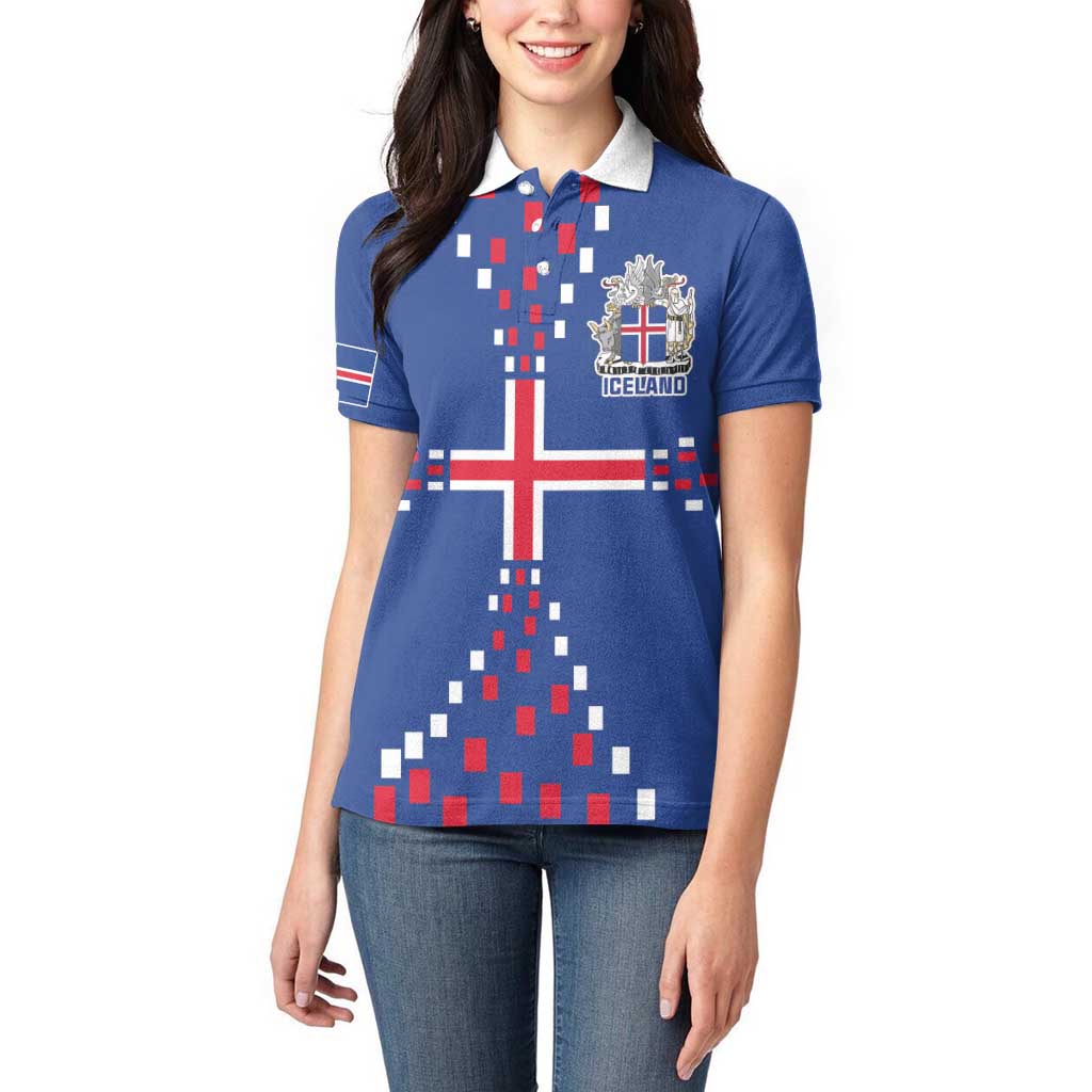 Custom Iceland Football Women Polo Shirt Go Champion
