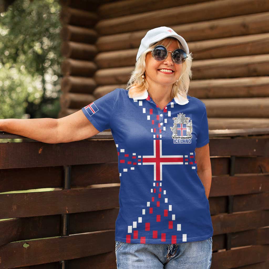 Custom Iceland Football Women Polo Shirt Go Champion
