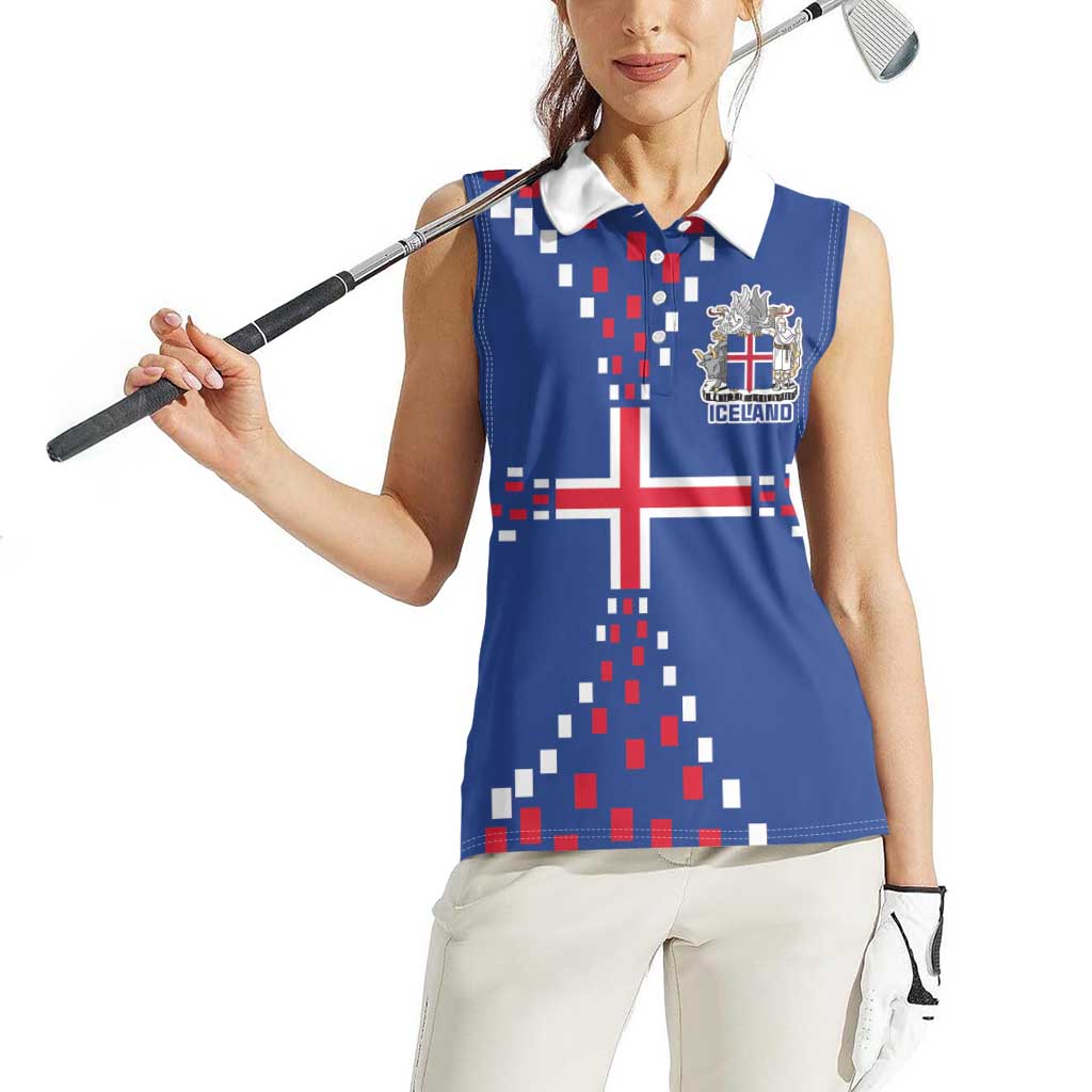 Custom Iceland Football Women Sleeveless Polo Shirt Go Champion