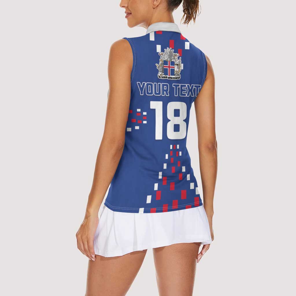 Custom Iceland Football Women Sleeveless Polo Shirt Go Champion