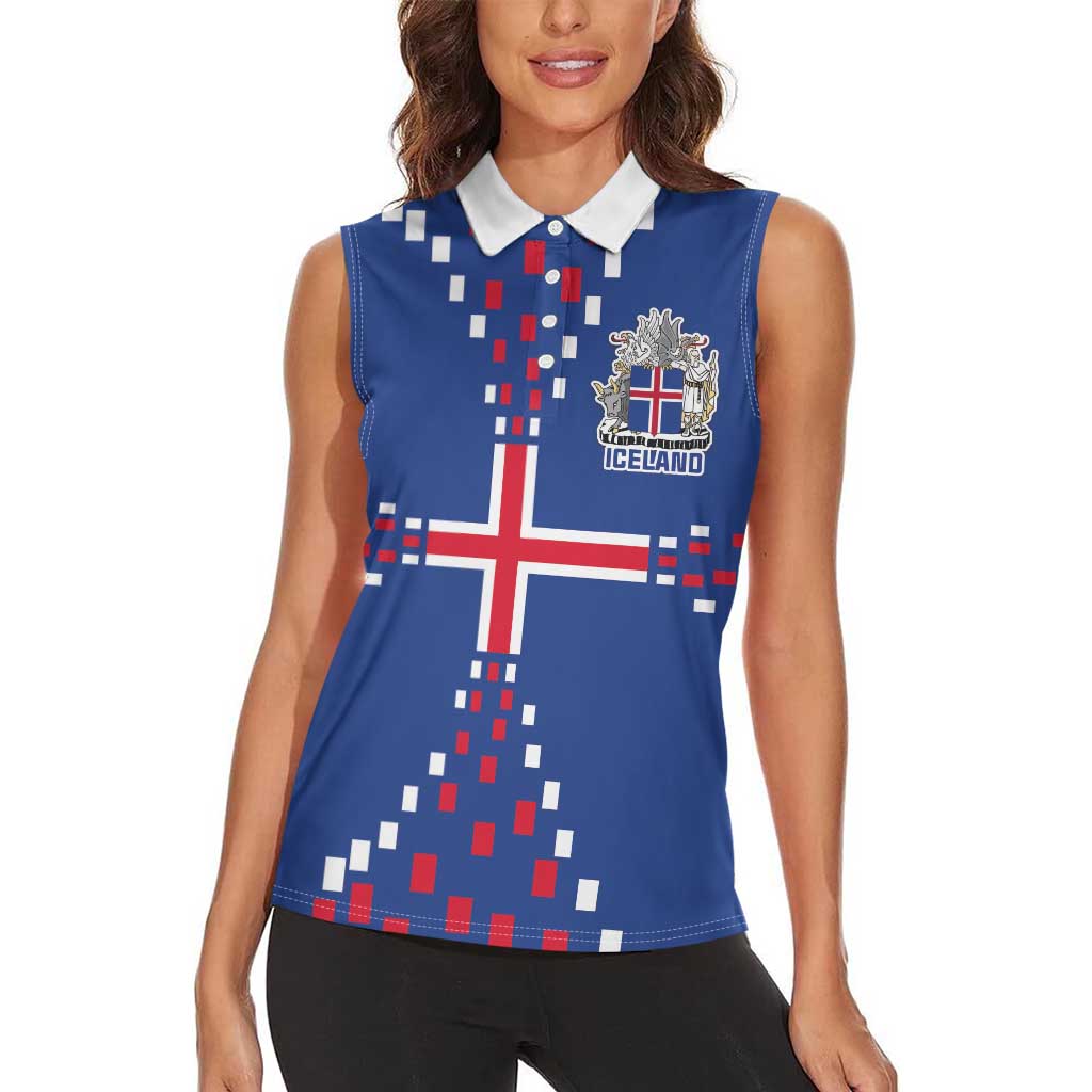 Custom Iceland Football Women Sleeveless Polo Shirt Go Champion