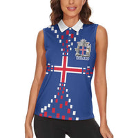 Custom Iceland Football Women Sleeveless Polo Shirt Go Champion