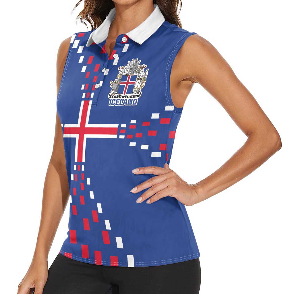 Custom Iceland Football Women Sleeveless Polo Shirt Go Champion