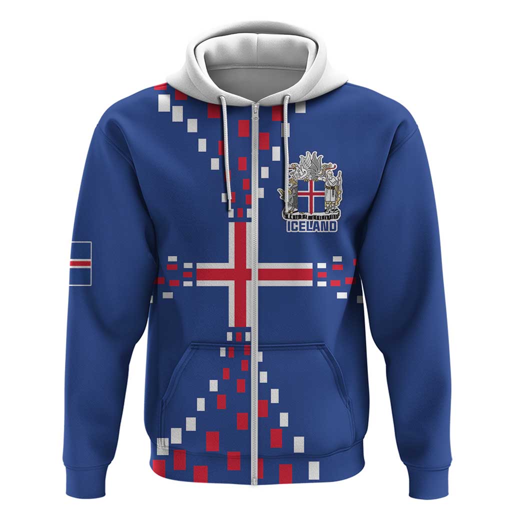 Custom Iceland Football Zip Hoodie Go Champion