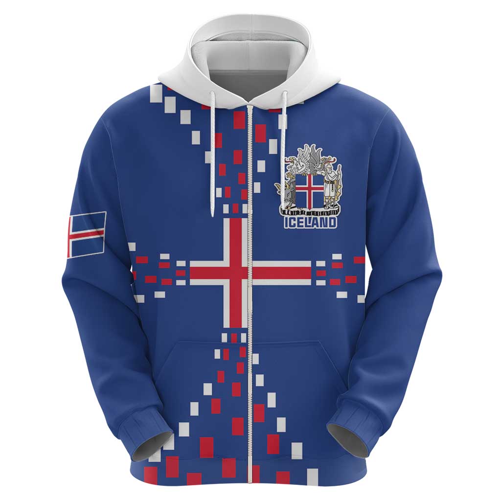 Custom Iceland Football Zip Hoodie Go Champion