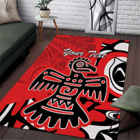 Personalized Canada Haida Eagle Area Rug Red Style - Wonder Print Shop