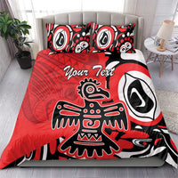 Personalized Canada Haida Eagle Bedding Set Red Style - Wonder Print Shop