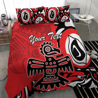 Personalized Canada Haida Eagle Bedding Set Red Style - Wonder Print Shop