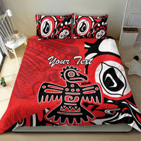 Personalized Canada Haida Eagle Bedding Set Red Style - Wonder Print Shop