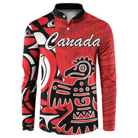 Personalized Canada Haida Eagle Button Sweatshirt Red Style - Wonder Print Shop