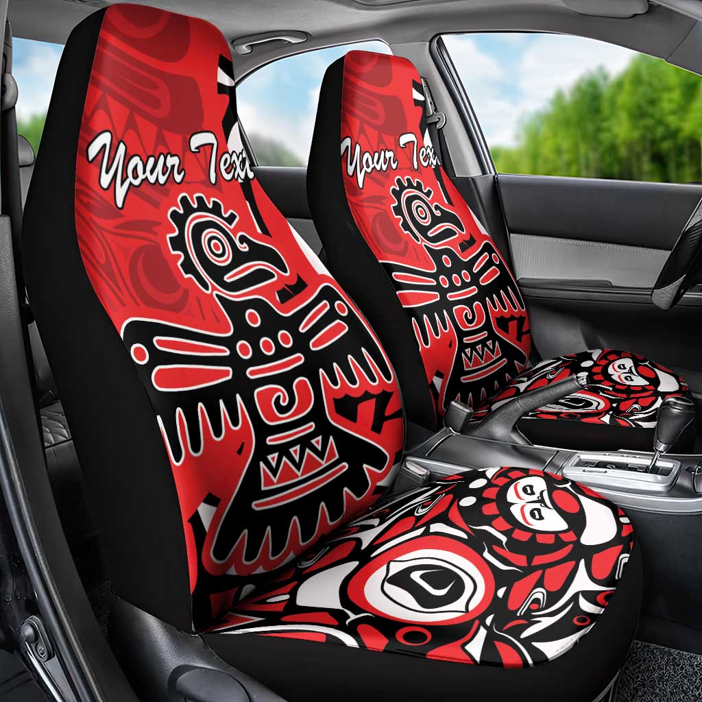 Personalized Canada Haida Eagle Car Seat Cover Red Style - Wonder Print Shop