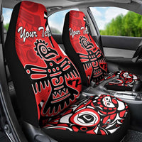 Personalized Canada Haida Eagle Car Seat Cover Red Style - Wonder Print Shop