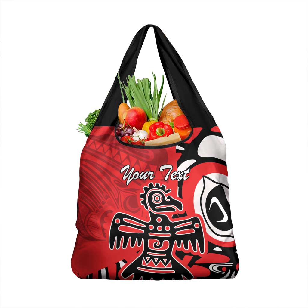 Personalized Canada Haida Eagle Grocery Bag Red Style