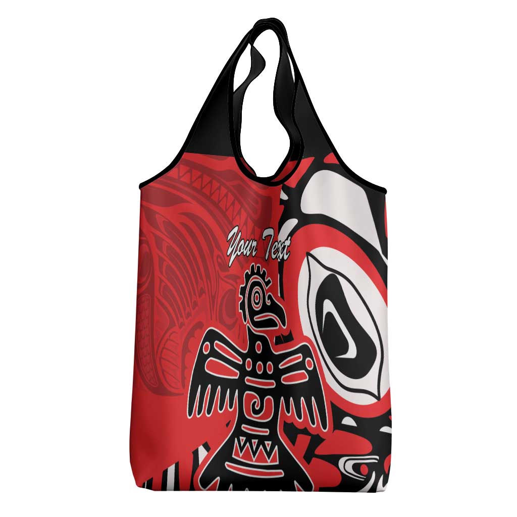 Personalized Canada Haida Eagle Grocery Bag Red Style