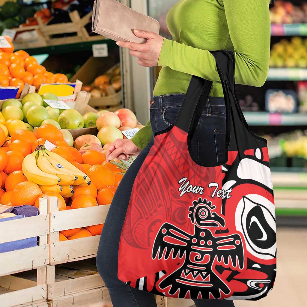 Personalized Canada Haida Eagle Grocery Bag Red Style