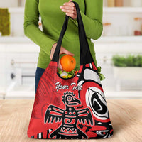 Personalized Canada Haida Eagle Grocery Bag Red Style