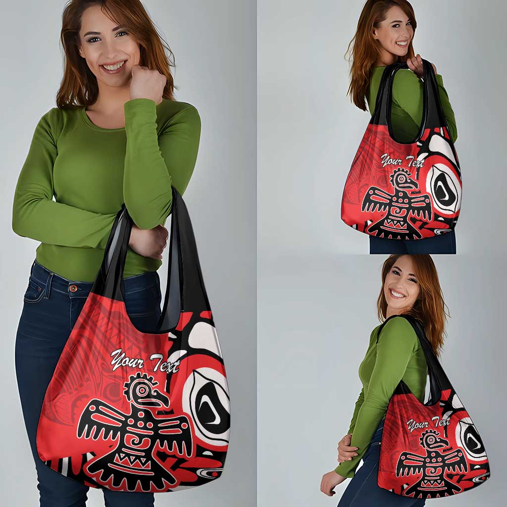Personalized Canada Haida Eagle Grocery Bag Red Style