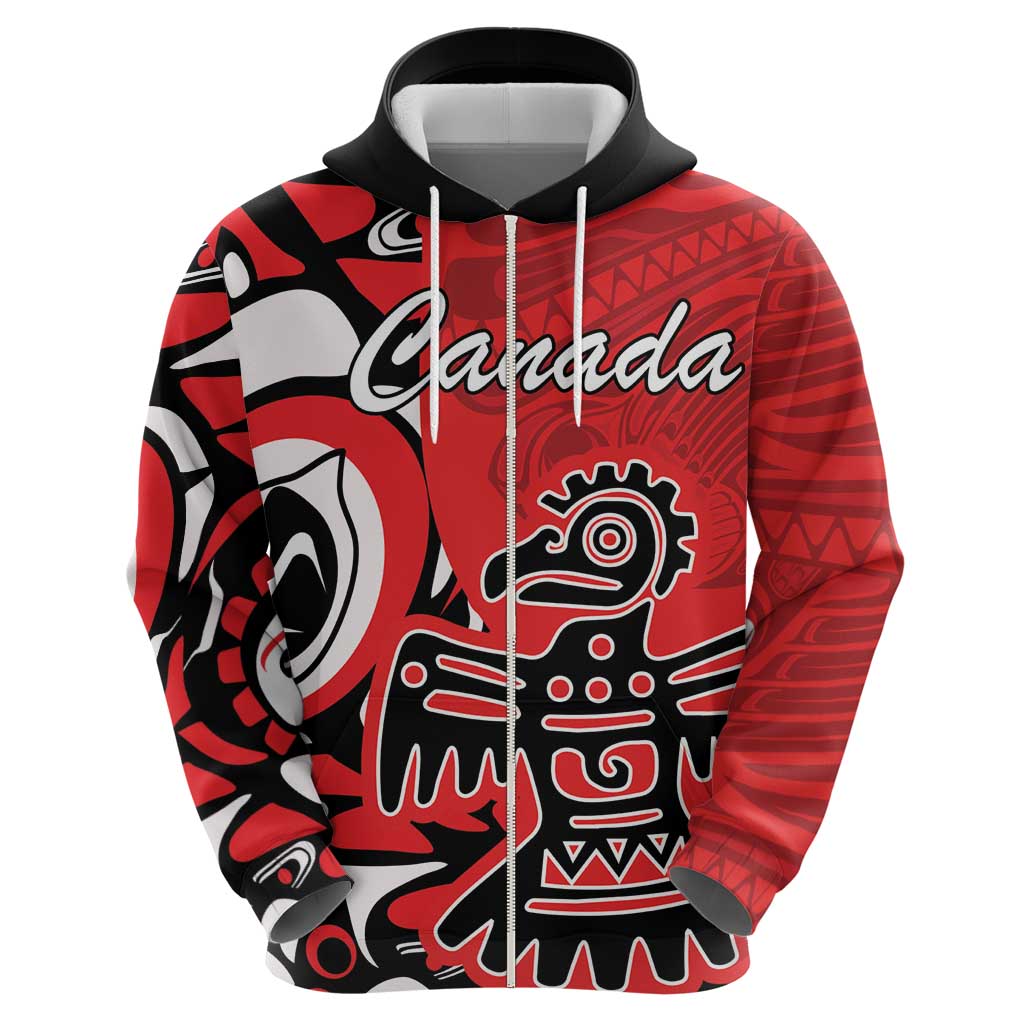 Personalized Canada Haida Eagle Hoodie Red Style - Wonder Print Shop
