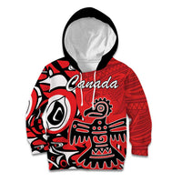 Personalized Canada Haida Eagle Kid Hoodie Red Style - Wonder Print Shop