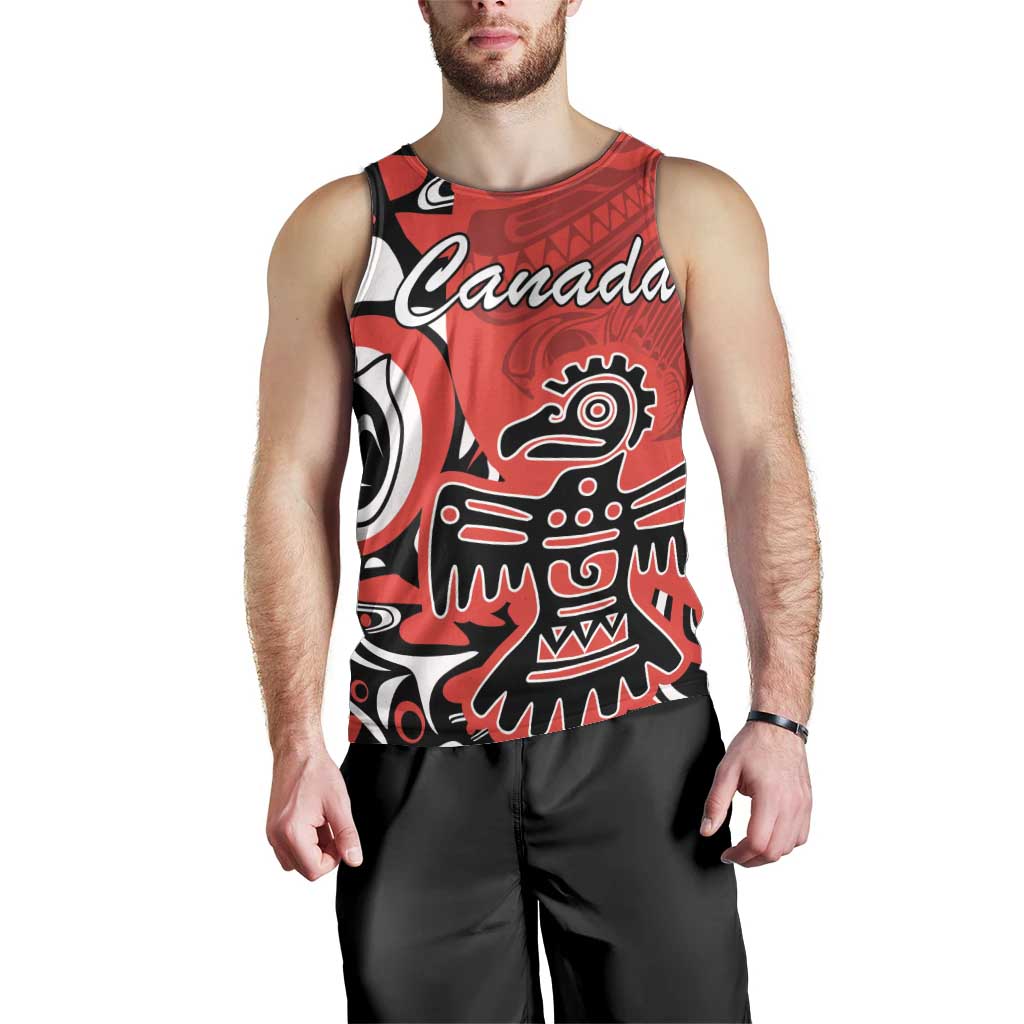 Personalized Canada Haida Eagle Men Tank Top Red Style - Wonder Print Shop