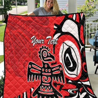 Personalized Canada Haida Eagle Quilt Red Style - Wonder Print Shop