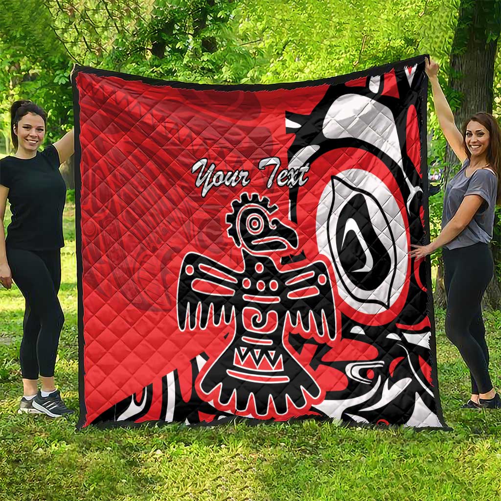 Personalized Canada Haida Eagle Quilt Red Style - Wonder Print Shop