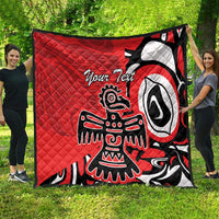 Personalized Canada Haida Eagle Quilt Red Style - Wonder Print Shop