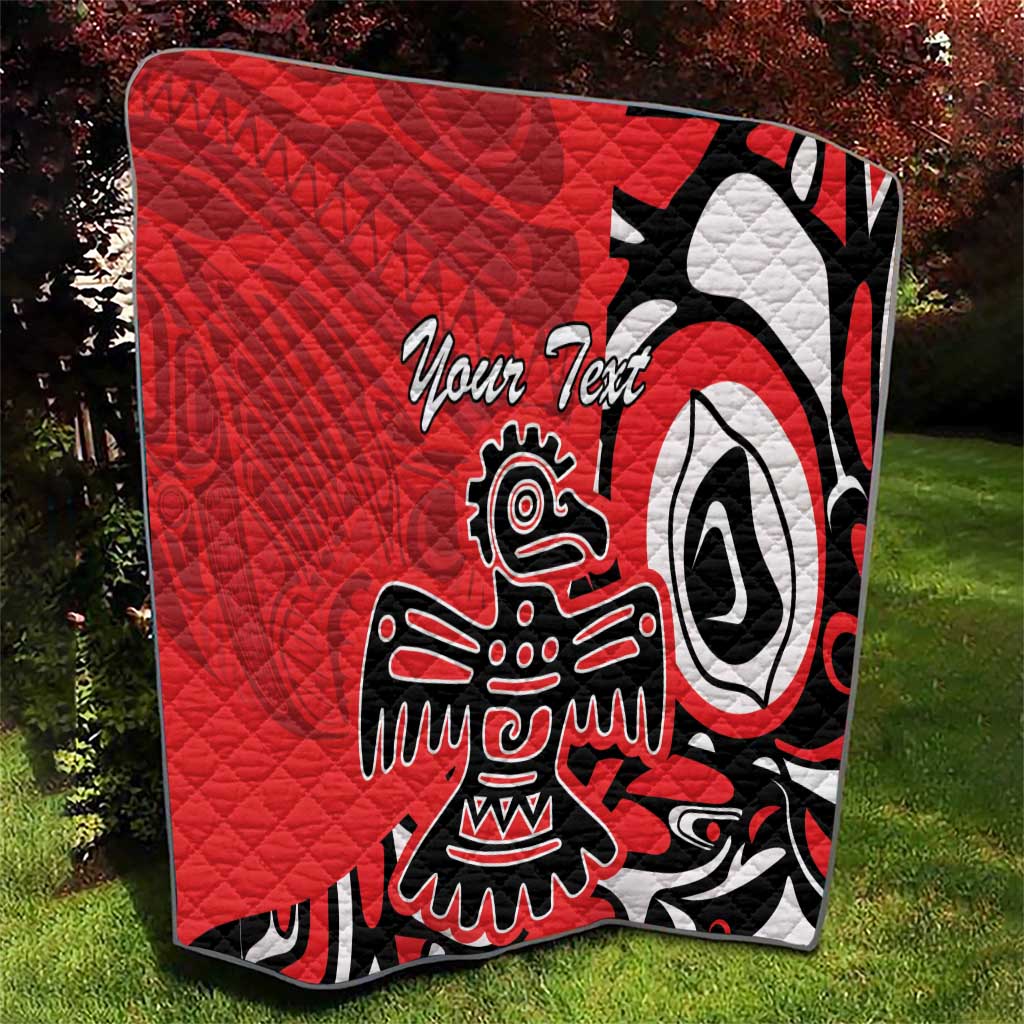 Personalized Canada Haida Eagle Quilt Red Style - Wonder Print Shop