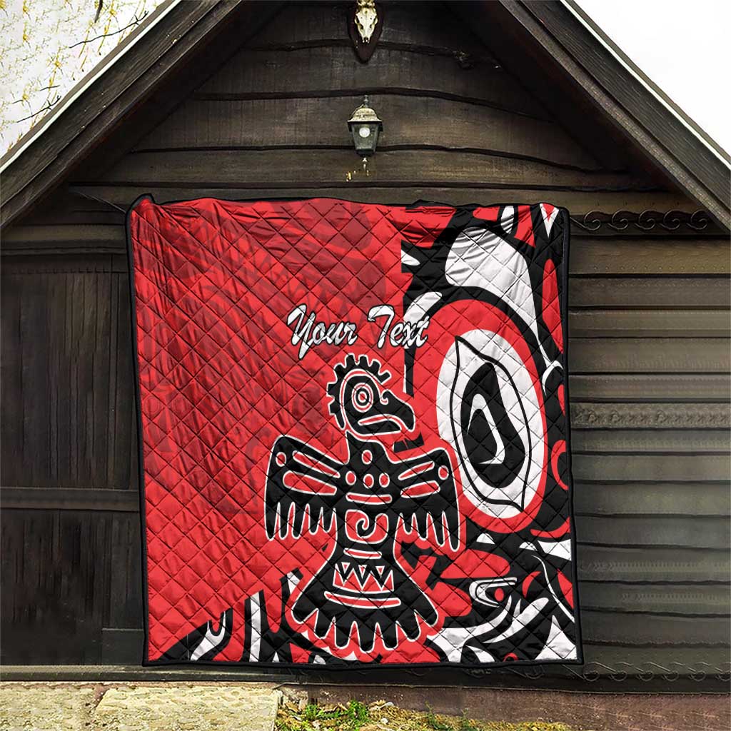 Personalized Canada Haida Eagle Quilt Red Style - Wonder Print Shop