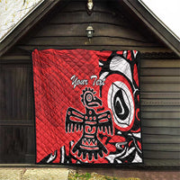 Personalized Canada Haida Eagle Quilt Red Style - Wonder Print Shop