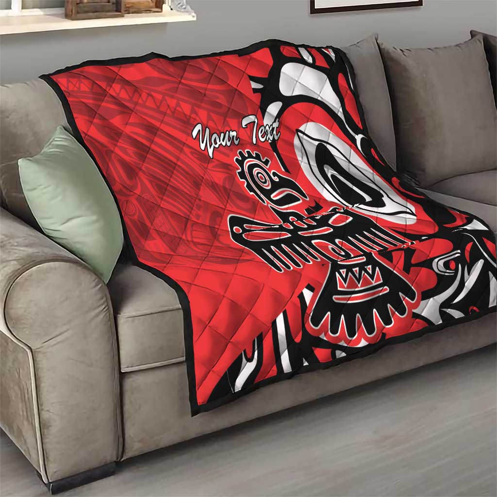 Personalized Canada Haida Eagle Quilt Red Style - Wonder Print Shop