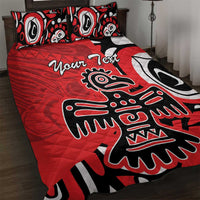 Personalized Canada Haida Eagle Quilt Bed Set Red Style - Wonder Print Shop