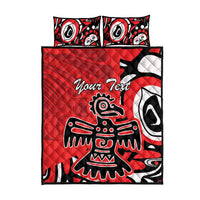 Personalized Canada Haida Eagle Quilt Bed Set Red Style - Wonder Print Shop