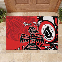 Personalized Canada Haida Eagle Rubber Doormat Red Style - Wonder Print Shop