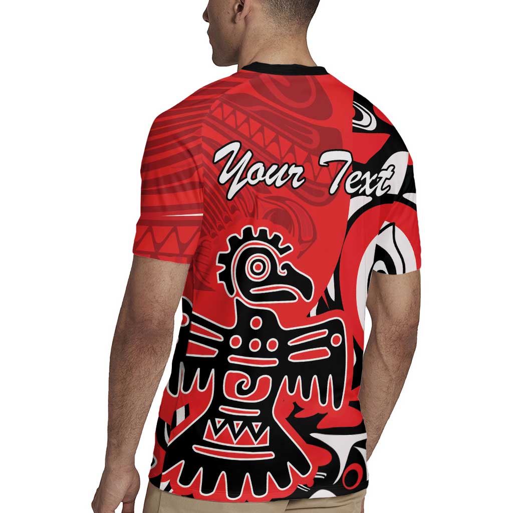 Personalized Canada Haida Eagle Rugby Jersey Red Style - Wonder Print Shop