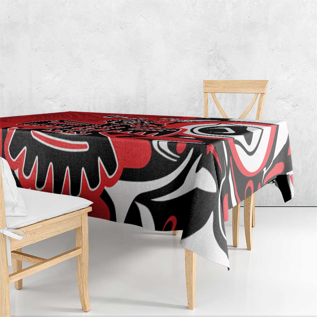 Personalized Canada Haida Eagle Tablecloth Red Style - Wonder Print Shop