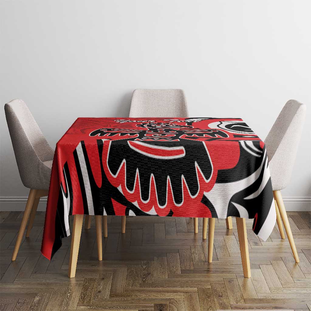 Personalized Canada Haida Eagle Tablecloth Red Style - Wonder Print Shop