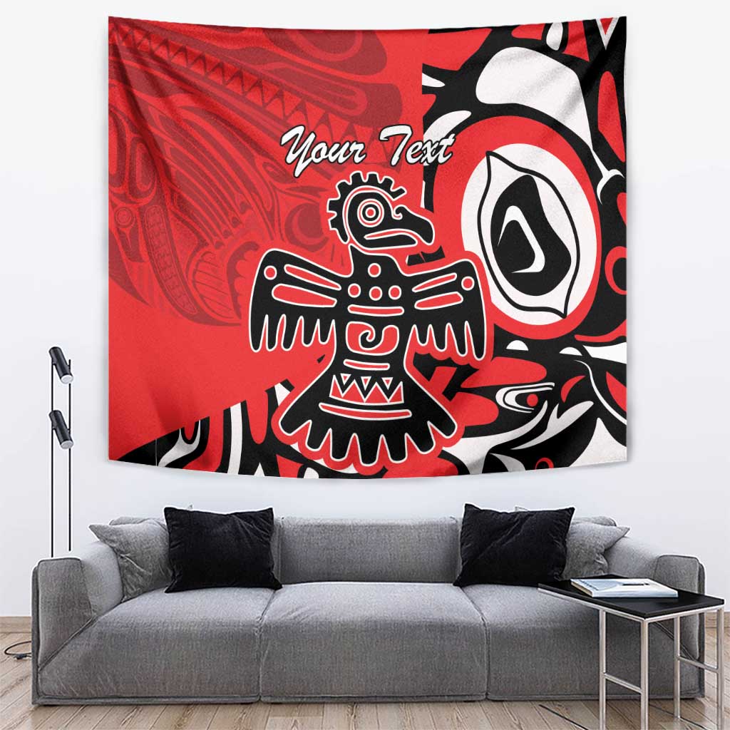 Personalized Canada Haida Eagle Tapestry Red Style - Wonder Print Shop