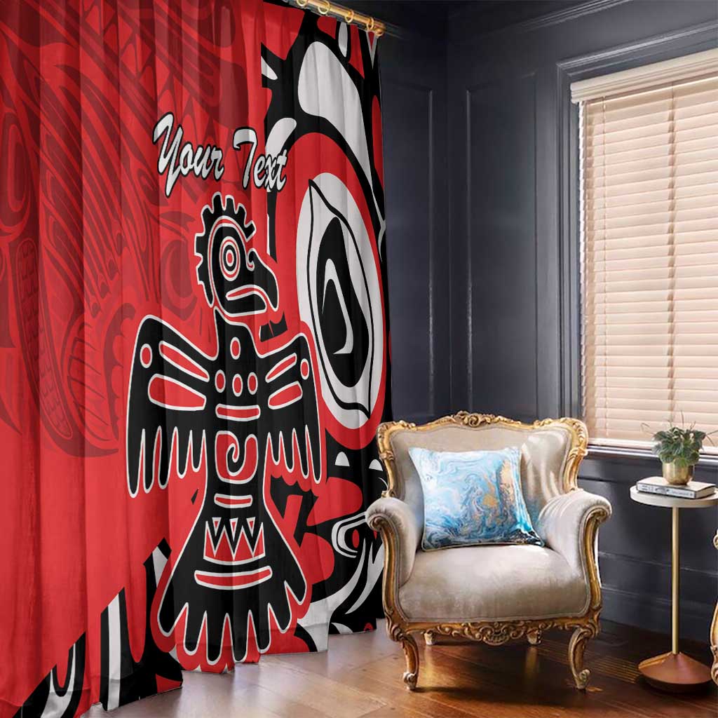 Personalized Canada Haida Eagle Window Curtain Red Style - Wonder Print Shop