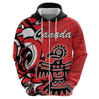 Personalized Canada Haida Eagle Zip Hoodie Red Style - Wonder Print Shop