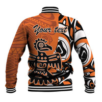 Personalized Canada Haida Eagle Baseball Jacket Orange Style - Wonder Print Shop