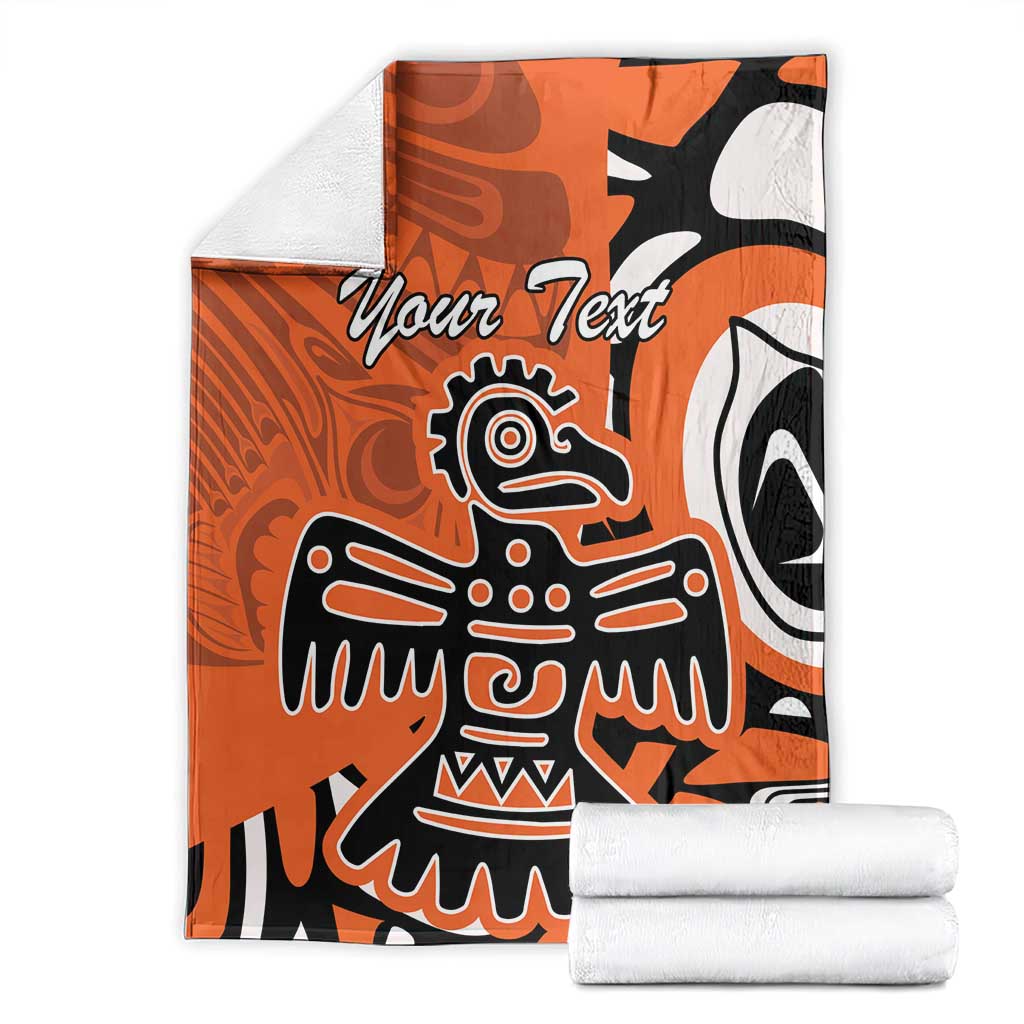 Personalized Canada Haida Eagle Blanket Orange Style