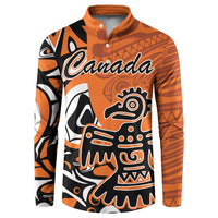 Personalized Canada Haida Eagle Button Sweatshirt Orange Style - Wonder Print Shop