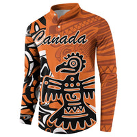 Personalized Canada Haida Eagle Button Sweatshirt Orange Style - Wonder Print Shop