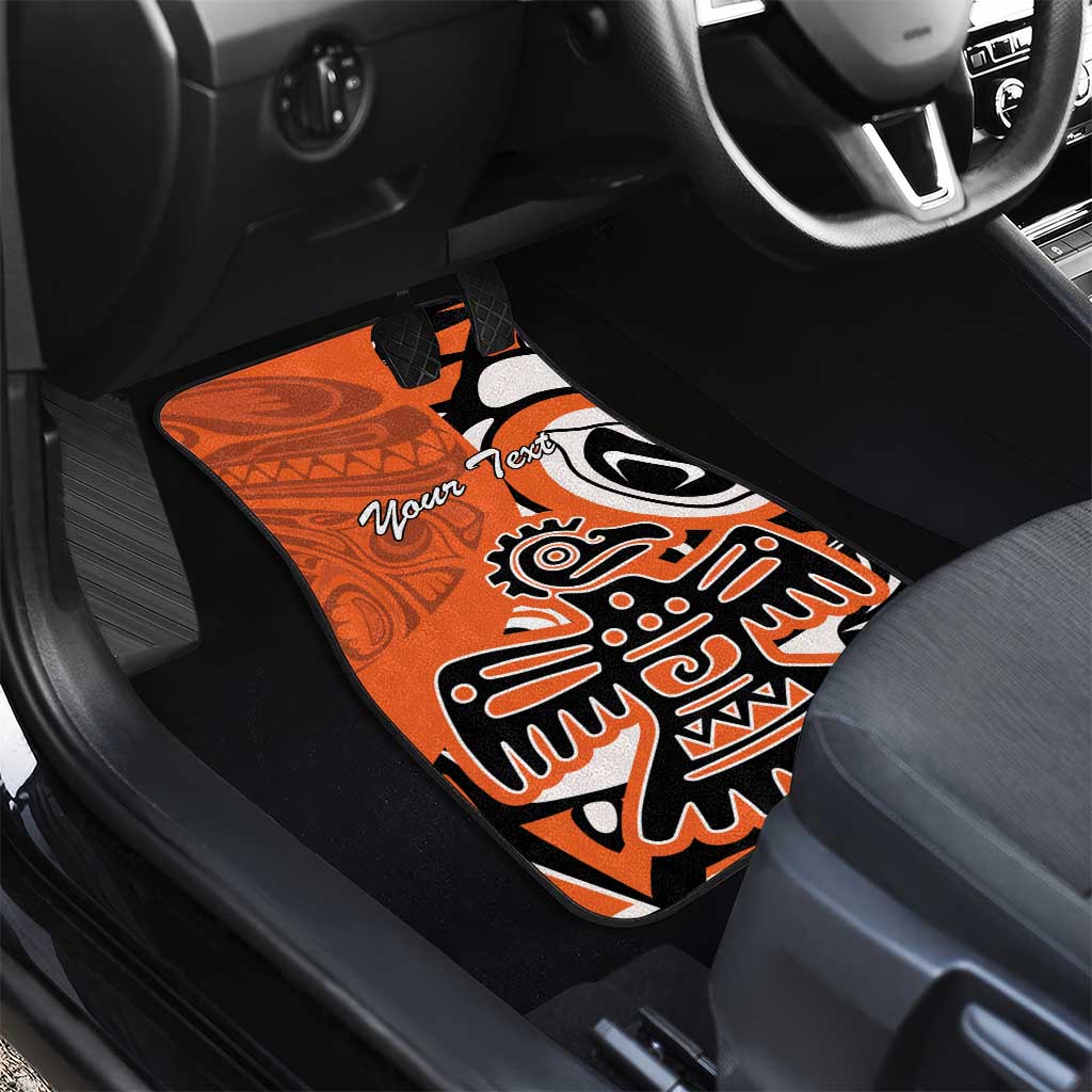 Personalized Canada Haida Eagle Car Mats Orange Style - Wonder Print Shop