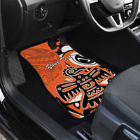 Personalized Canada Haida Eagle Car Mats Orange Style - Wonder Print Shop