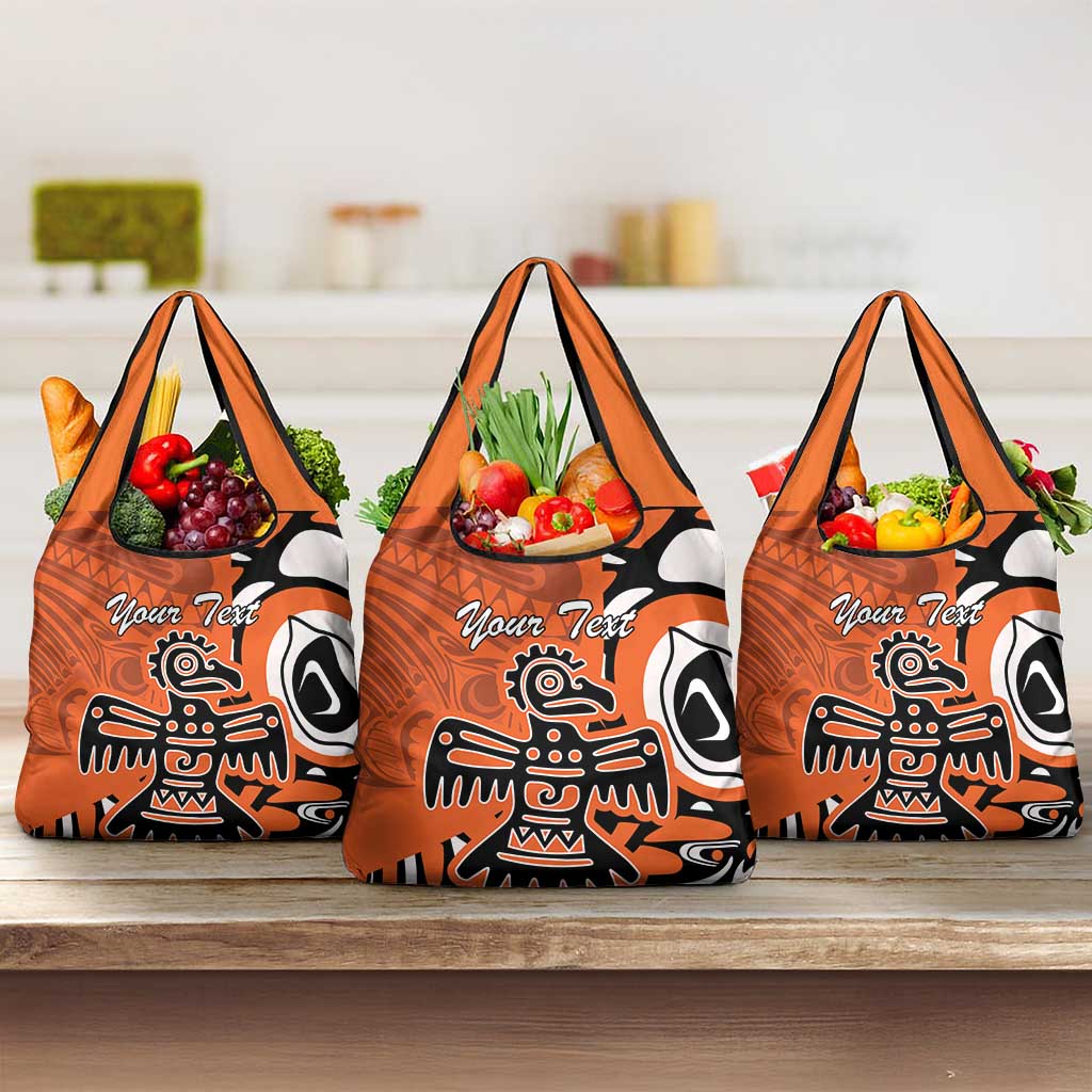 Personalized Canada Haida Eagle Grocery Bag Orange Style