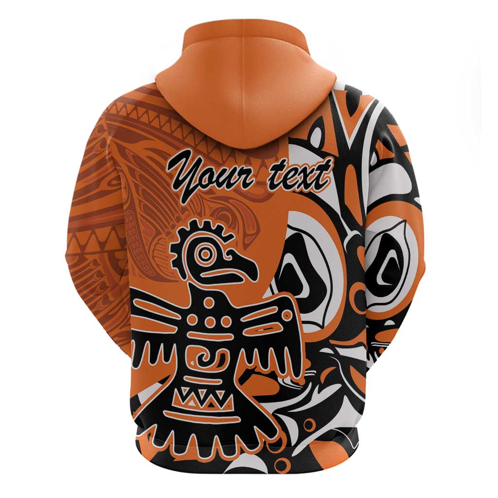 Personalized Canada Haida Eagle Hoodie Orange Style - Wonder Print Shop