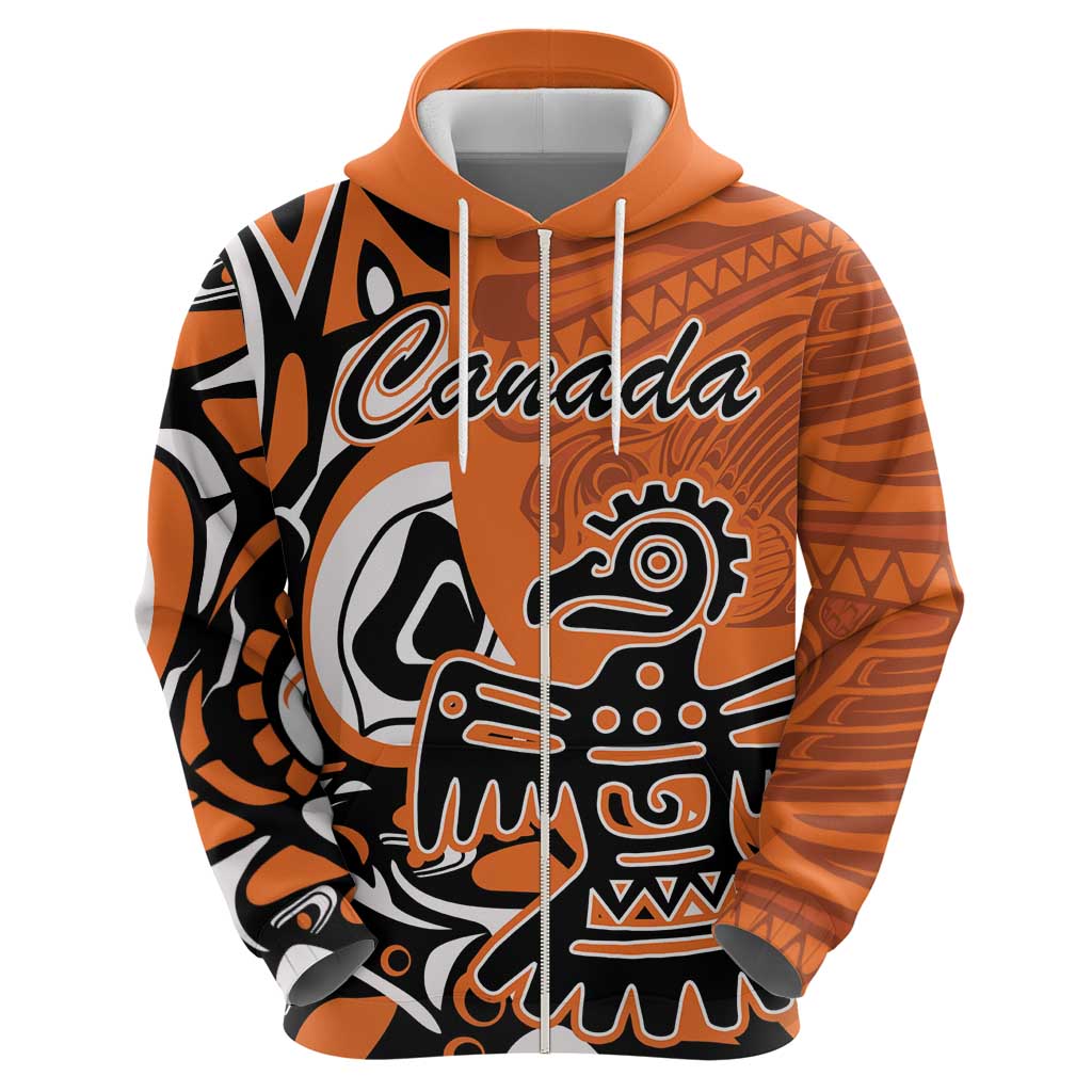 Personalized Canada Haida Eagle Hoodie Orange Style - Wonder Print Shop