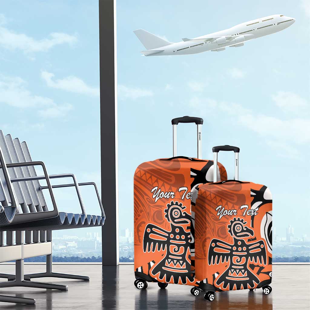 Personalized Canada Haida Eagle Luggage Cover Orange Style - Wonder Print Shop